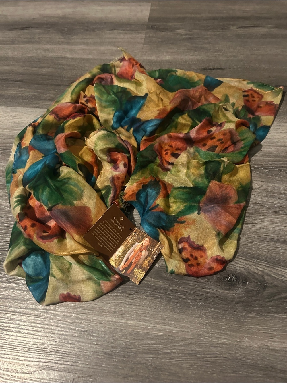 Colorful Floral Lightweight Scarf - Multicolor